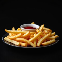 french fries with ketchup