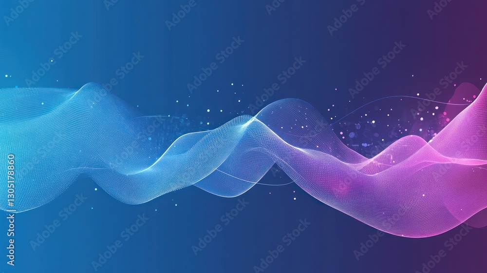 Aufkleber abstract flowing lines of light, dynamic movement in space, use for technology or futuristic concept