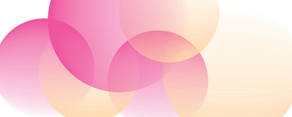 Minimalist banner background, pastel colorful, pink and yellow gradations. Circle effect style geometric, abstract background.vector illustration