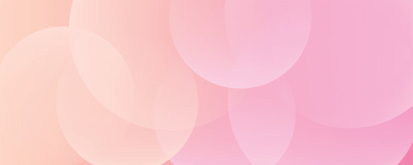 Minimalist banner background, pastel colorful, pink and yellow gradations. Circle effect style geometric, abstract background.vector illustration
