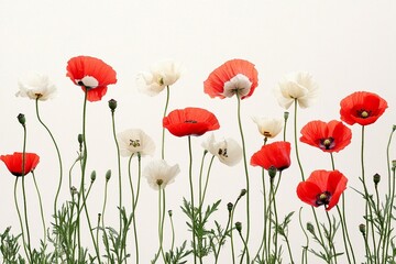 Fototapeta premium Many different coloring flowers in the summer isolated on white background