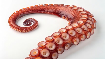 Octopus Tentacle Curl on White Background