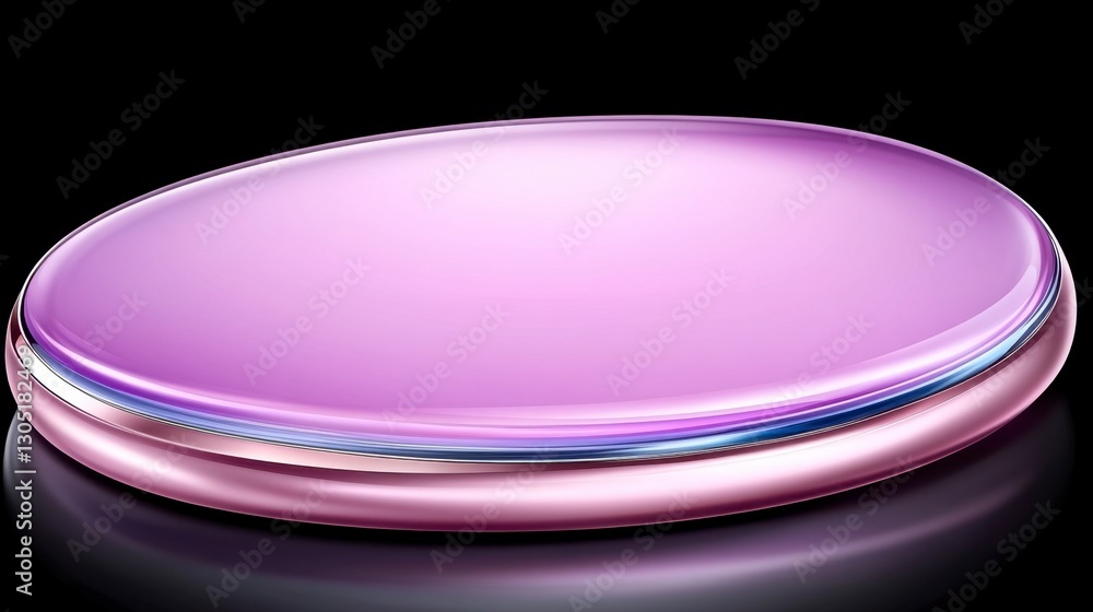 Aufkleber abstract image of a glossy, oval shaped platform with a soft purple hue. the platform has a reflecti