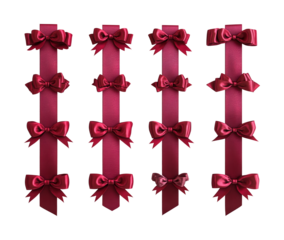 Red ribbon bow collections for events isolated on transparent background png