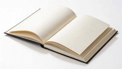 Open Book on White Background