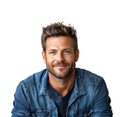 Obraz premium Smiling man in casual life isolated on transparent background png