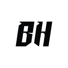 BH monogram logo design letter text name symbol monochrome logotype alphabet character simple logo
