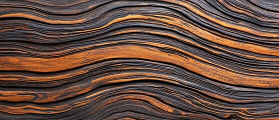 Beautifully layered wood texture showcasing rich colors and smooth curves.