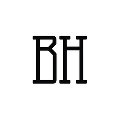 BH monogram logo design letter text name symbol monochrome logotype alphabet character simple logo