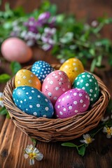 Fototapeta premium Easter Eggs in Basket