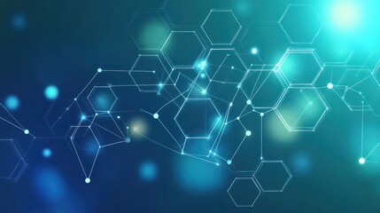 Fototapeta premium Abstract network of hexagons, futuristic design, technology background, possible use in tech presentations