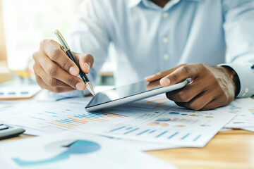 Close-up view of business data and financial insights in digital environments