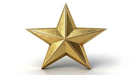 Fototapeta premium Golden Star: Shiny Metallic Symbol of Excellence and Achievement