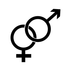 Gender. Male and Female. man and woman symbol vector sign isolated on white background.