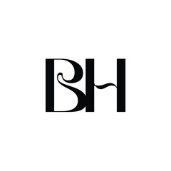 BH monogram logo design letter text name symbol monochrome logotype alphabet character simple logo
