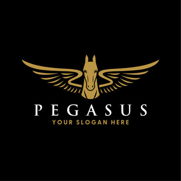Elegant Beautiful Modern Pegasus Logo, Classic Pegasus Logo, Pegasus Logo, Horse Head Logo.
