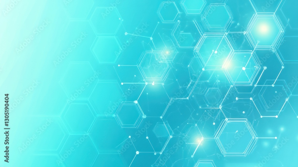Poster abstract hexagonal medical background. possible use presentation slide