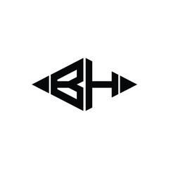 BH monogram logo design letter text name symbol monochrome logotype alphabet character simple logo