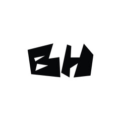 BH monogram logo design letter text name symbol monochrome logotype alphabet character simple logo