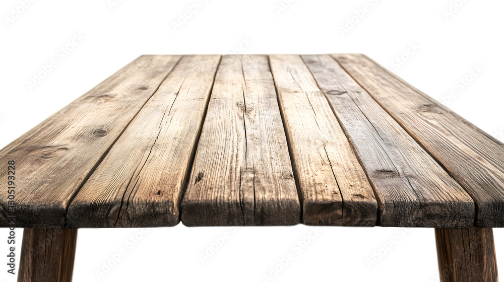 Poster weathered wooden tabletop surface, transparent backdrop presenting rustic elegance for product displ