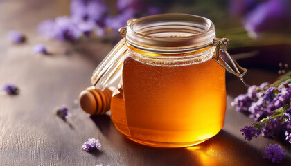 honey in a glass jar