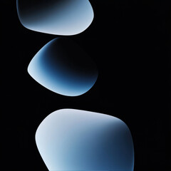 Abstract background in 3D style with blue figures on a black background
