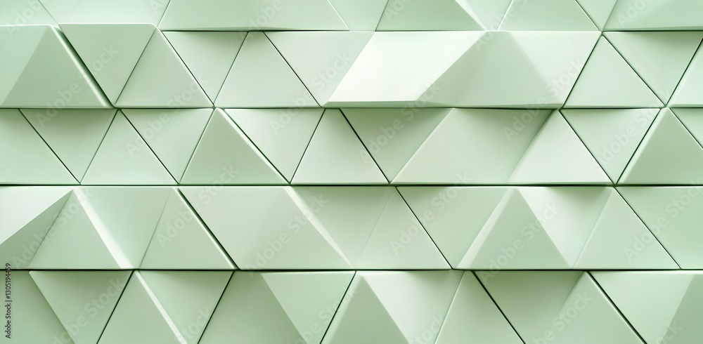 Poster a green background with triangles on it