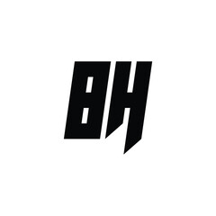 BH monogram logo design letter text name symbol monochrome logotype alphabet character simple logo