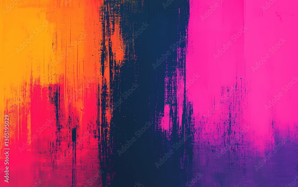 Poster vibrant abstract painting with bold strokes and a blend of colors creating an artistic aura.