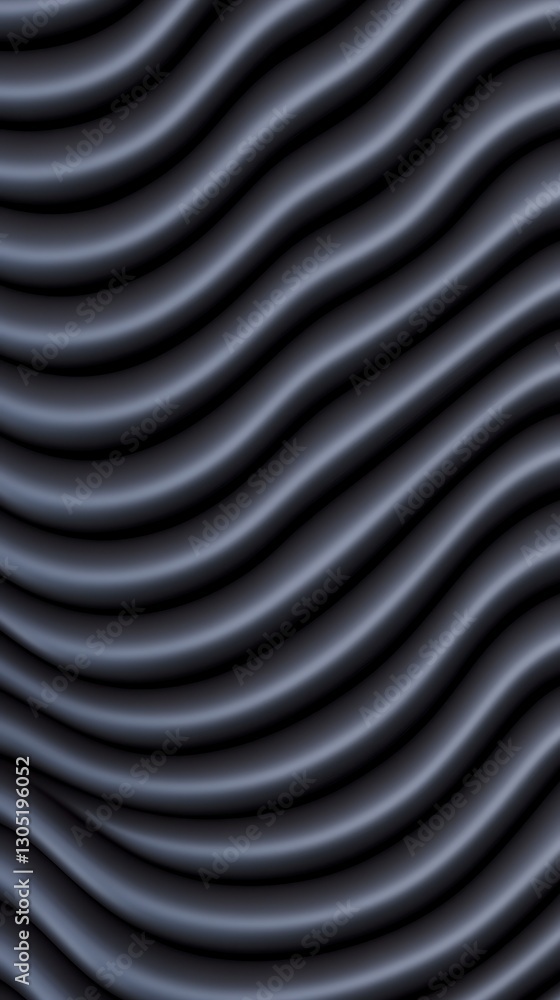 Aufkleber abstract image featuring dark gray, undulating waves creating a flowing, three dimensional texture. 
