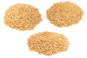Oat-flakes isolated on a white background.