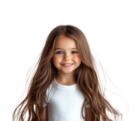Smiling little girl portrait home joy isolated on transparent background png