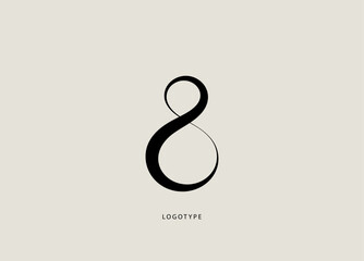 Vector logo in the form of the number "8" or the sign of infinity. Elegant minimalist logo. International Women's Day.	