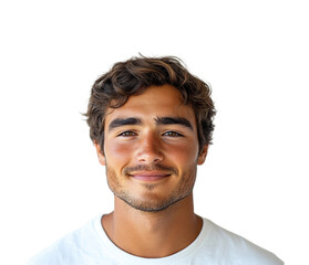 Obraz premium Portrait of a happy young man isolated on transparent background png