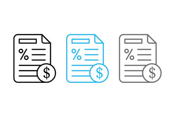 Accounting icons as deposit, tax return, money transfer. Tax Return icon Design