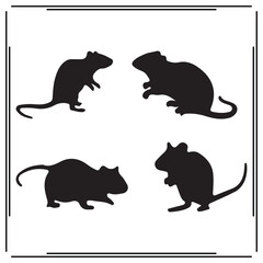 Rat silhouette,  Rat illustration , Rat clipart, Rat vector, Rat icon , black Rat, Rat illustration on white background, Rat vector illustration , Rat silhouette illustration,		