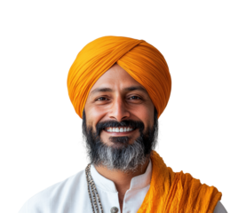 Joyful indian portrait in urban isolated on transparent background png