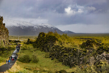 Thingvellir National Park, Iceland: The rift valley between the North American and Eurasian tectonic plates.