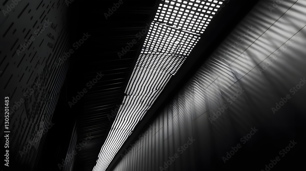 Poster dramatic architectural shadows and geometric patterns of light intersecting on a moody concrete wall