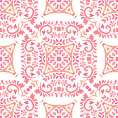 Gorgeous seamless flourish watercolor pattern tiles fabric design. Flowers vignette filigree background.