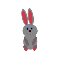 Gray bunny on a white background