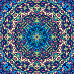Abstract festive colorful mandala vector ethnic tribal pattern