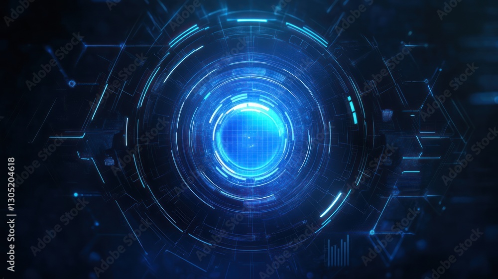 Aufkleber futuristic digital sphere in dark background. possible use technology background