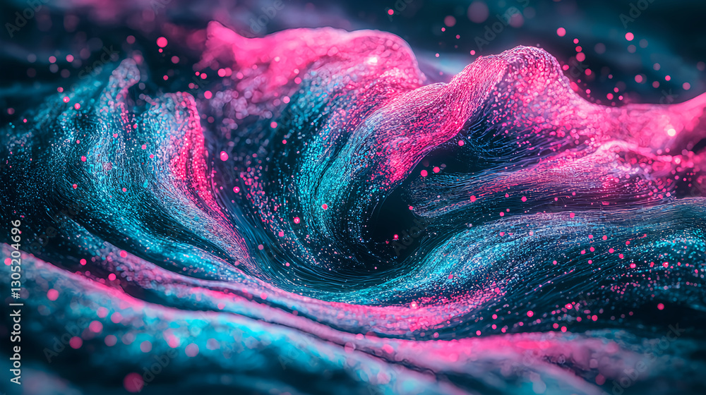 Poster dynamic swirling patterns of colorful textures abstract art digital creation vibrant environment clo