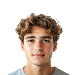 Bright happiness a young man's smile isolated on transparent background png