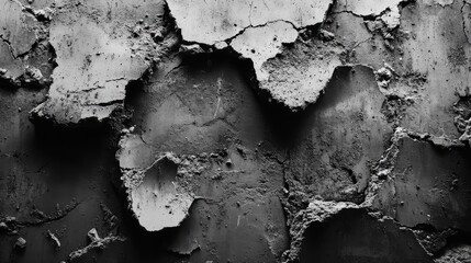 Abstract Grey Cracked Wall Texture Background Monochrome Photography