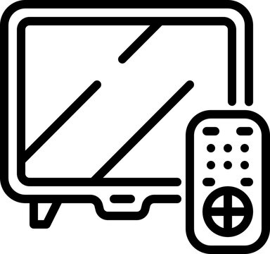 black tv screen and remote control clip art preview