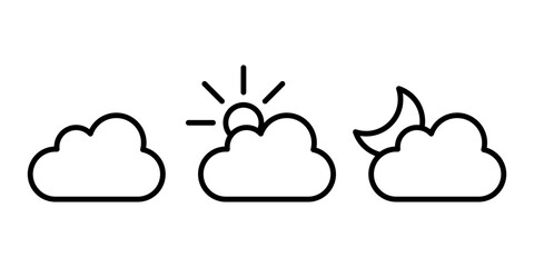 Cloud weather icon set simple design