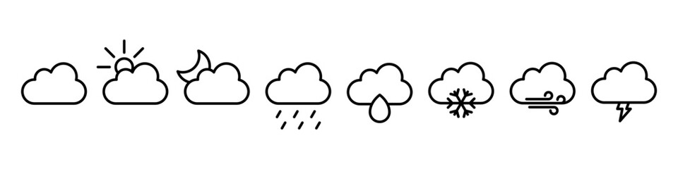 Cloud weather icon set simple design
