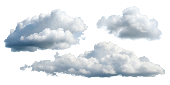 Three Varieties of White Cloud on White, Pure and Soft Cloud Images for Relaxing Views, PNG Transparent - Powered by Adobe